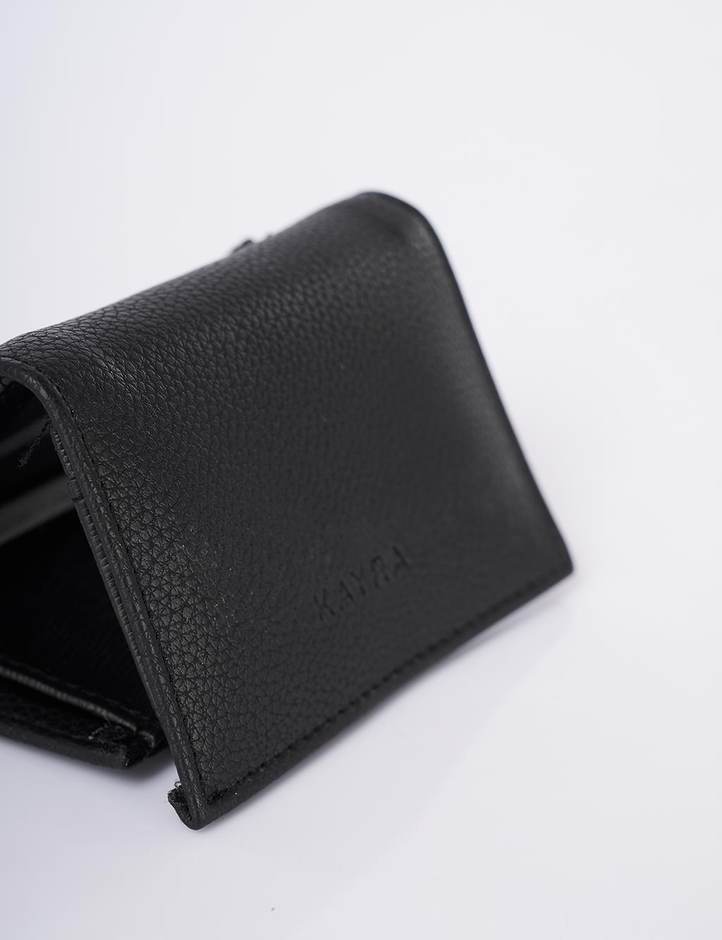 Logo-Embellished Faux Leather Wallet – Black