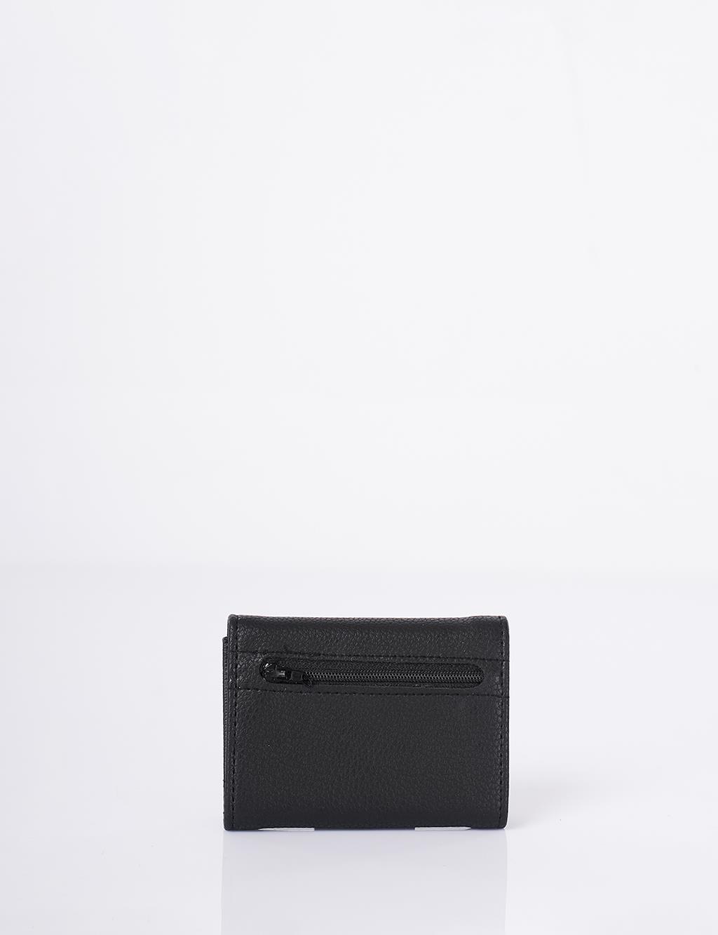 Logo-Embellished Faux Leather Wallet – Black