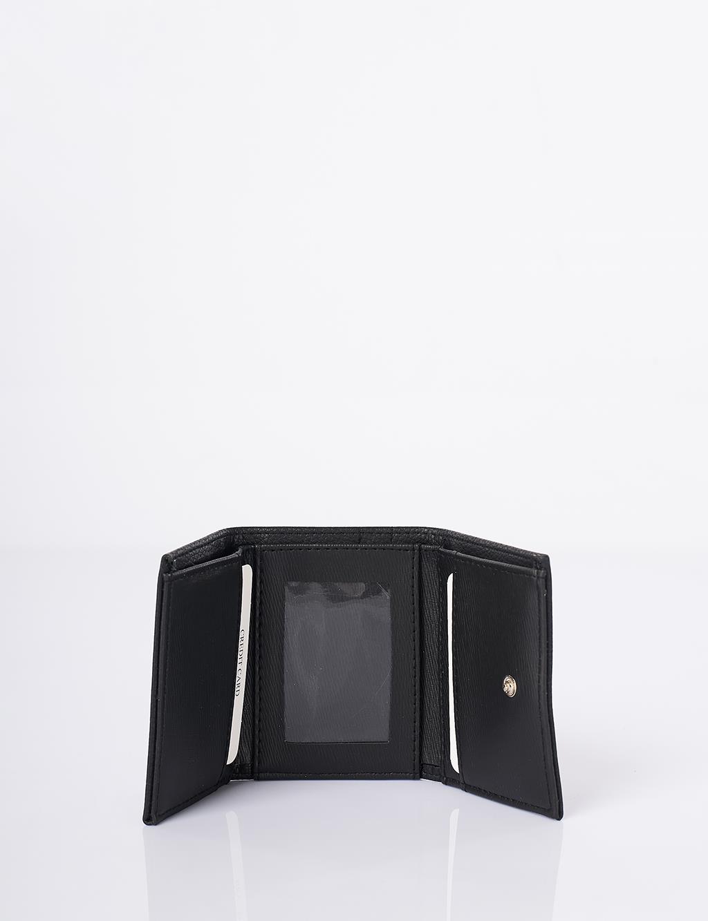 Logo-Embellished Faux Leather Wallet – Black