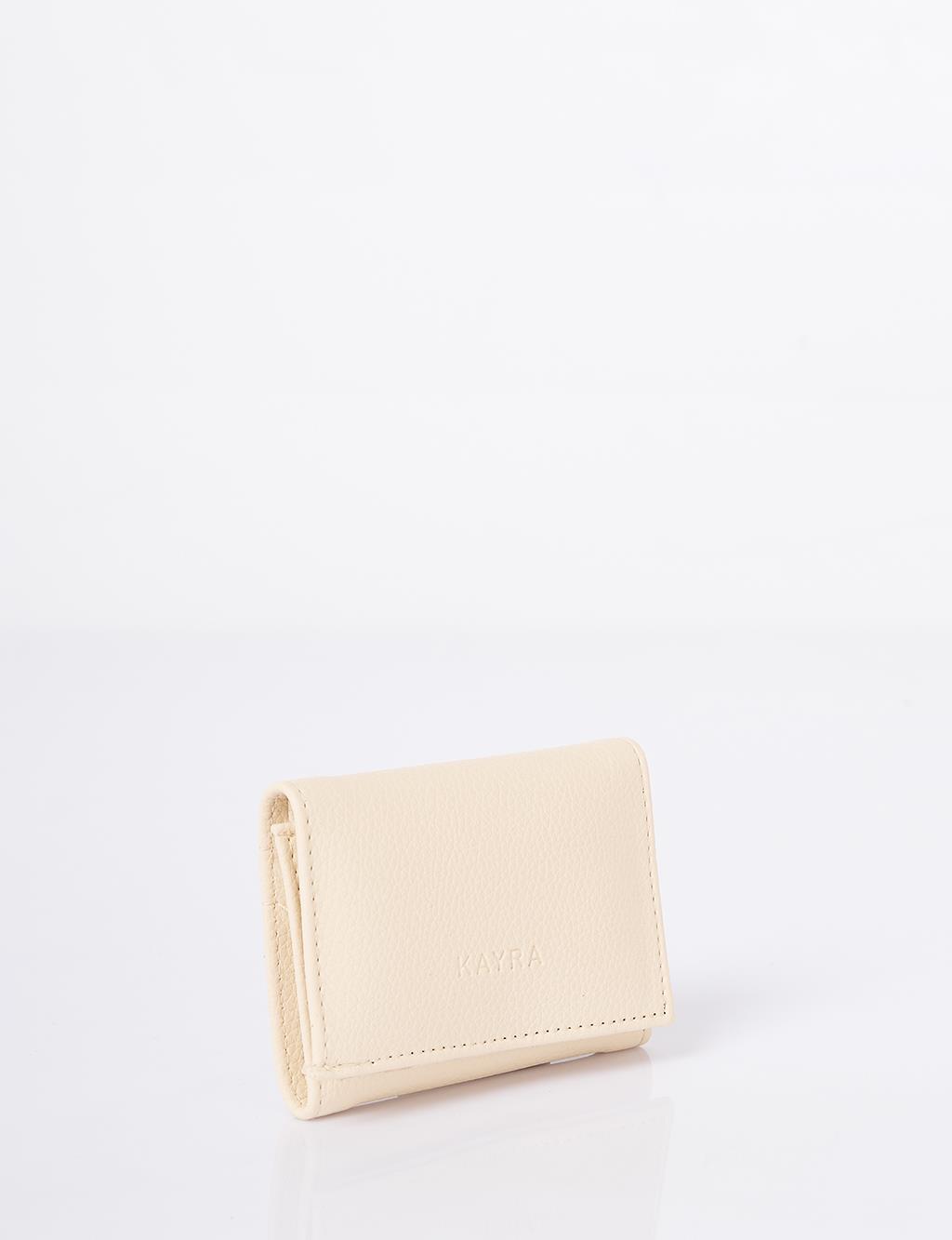 Logo-Embellished Faux Leather Wallet – Cream