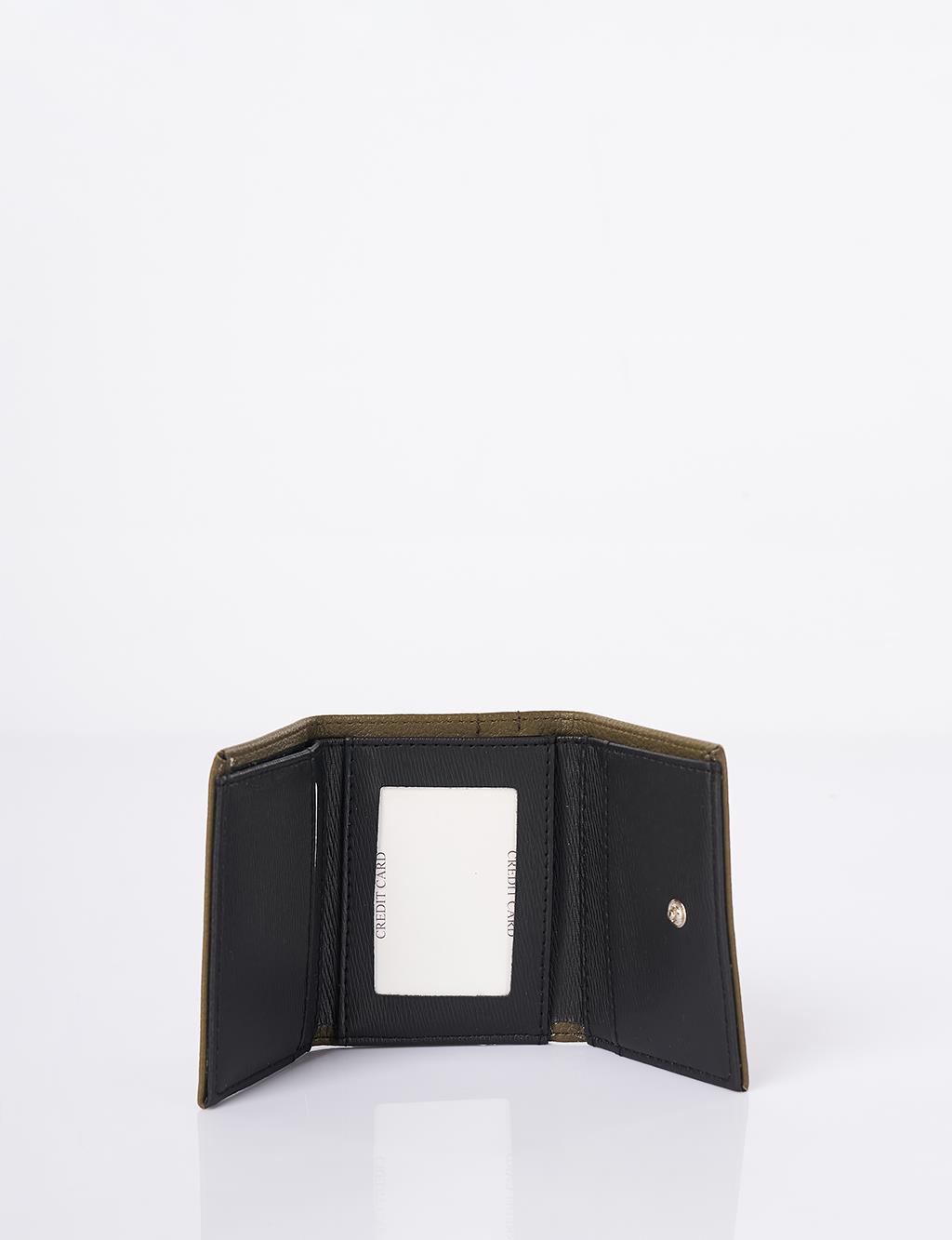 Logo-Embellished Faux Leather Wallet – Khaki
