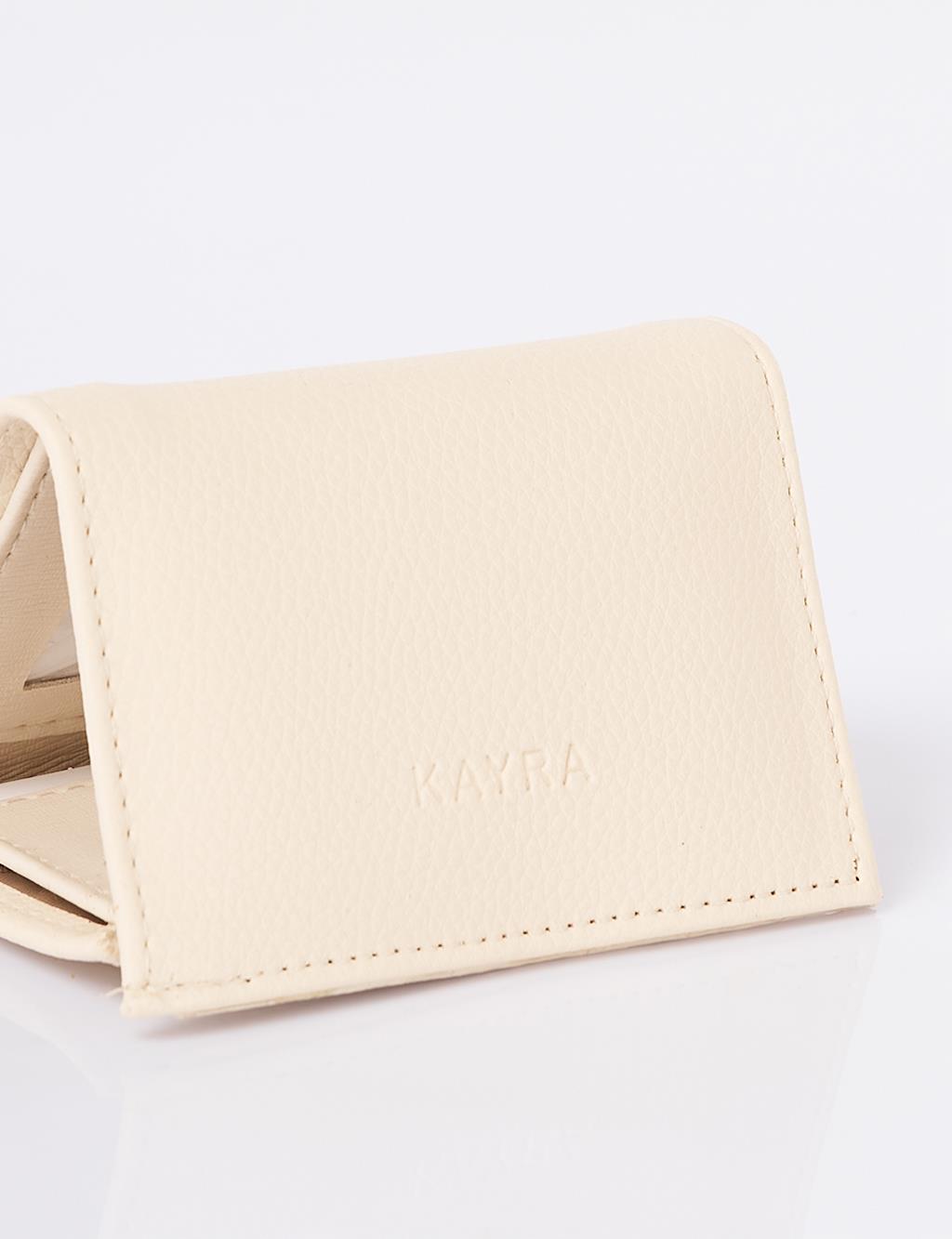 Logo-Embellished Faux Leather Wallet – Cream