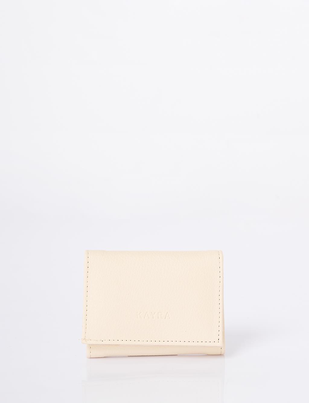 Logo-Embellished Faux Leather Wallet – Cream