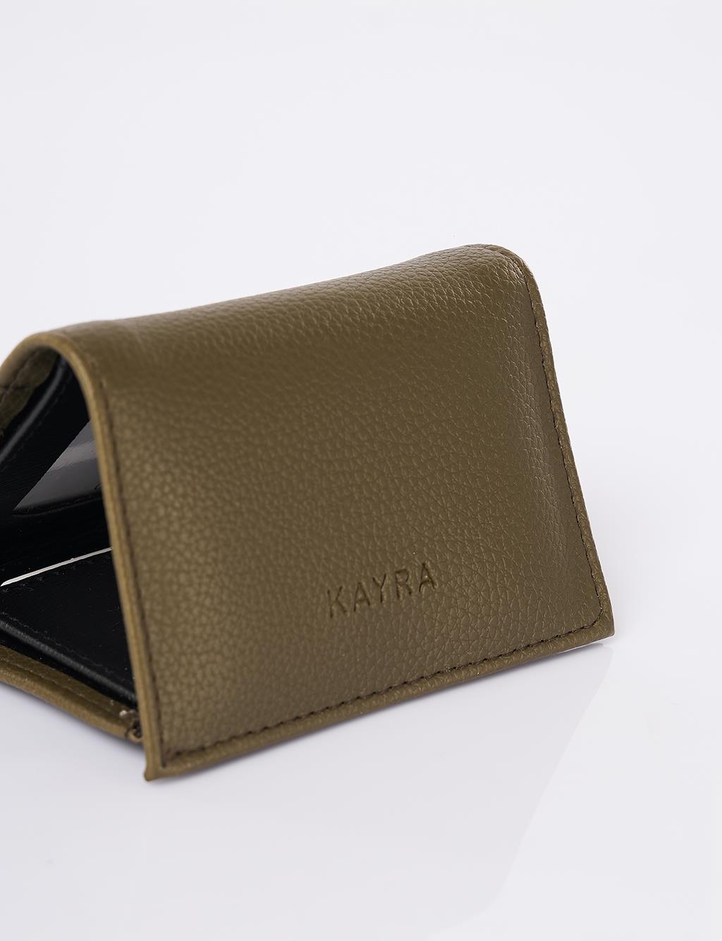 Logo-Embellished Faux Leather Wallet – Khaki