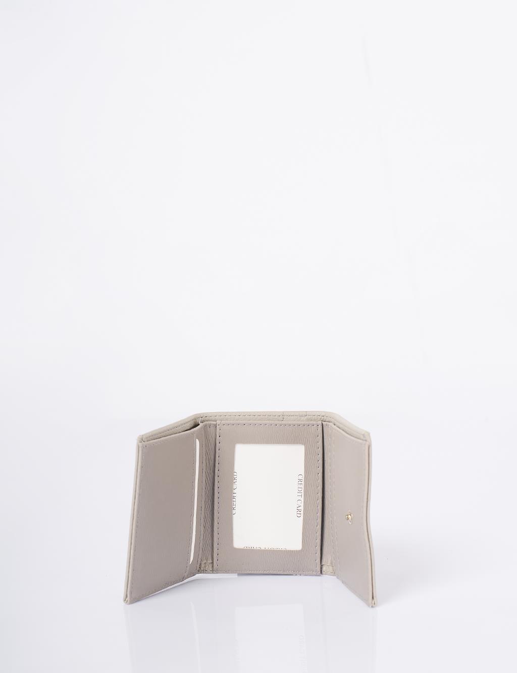 Logo-Embellished Faux Leather Wallet – Grey