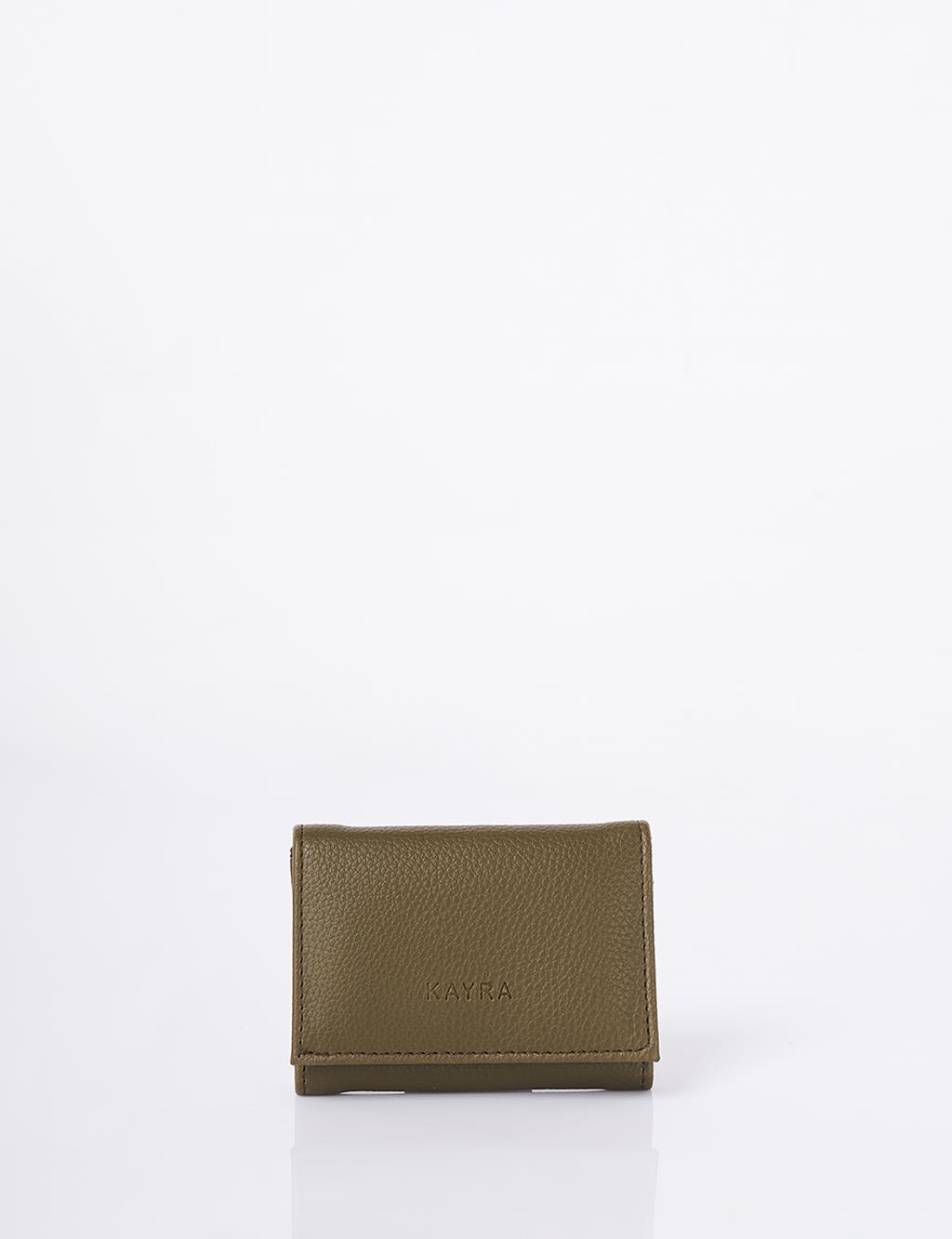 Logo-Embellished Faux Leather Wallet – Khaki