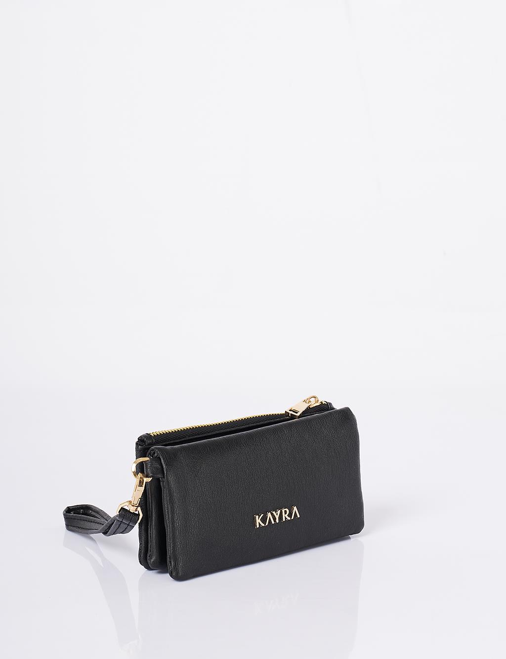 Zip-Around Large Wallet Black