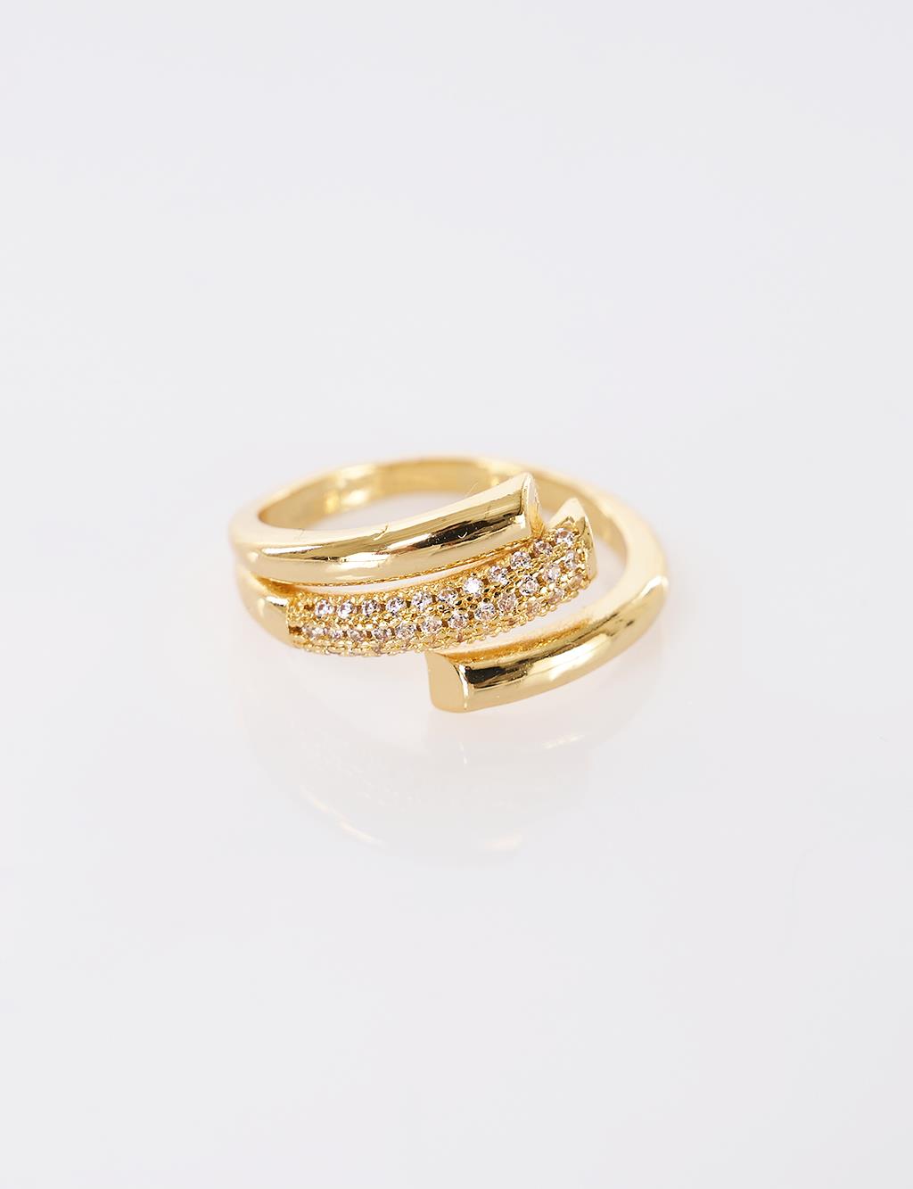 Double-Layered Look Ring – Gold