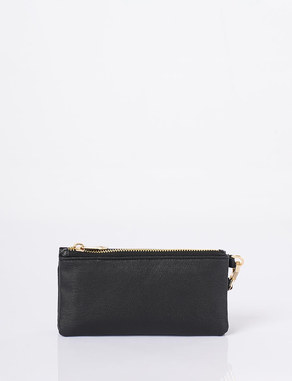 Zip-Around Large Wallet Black