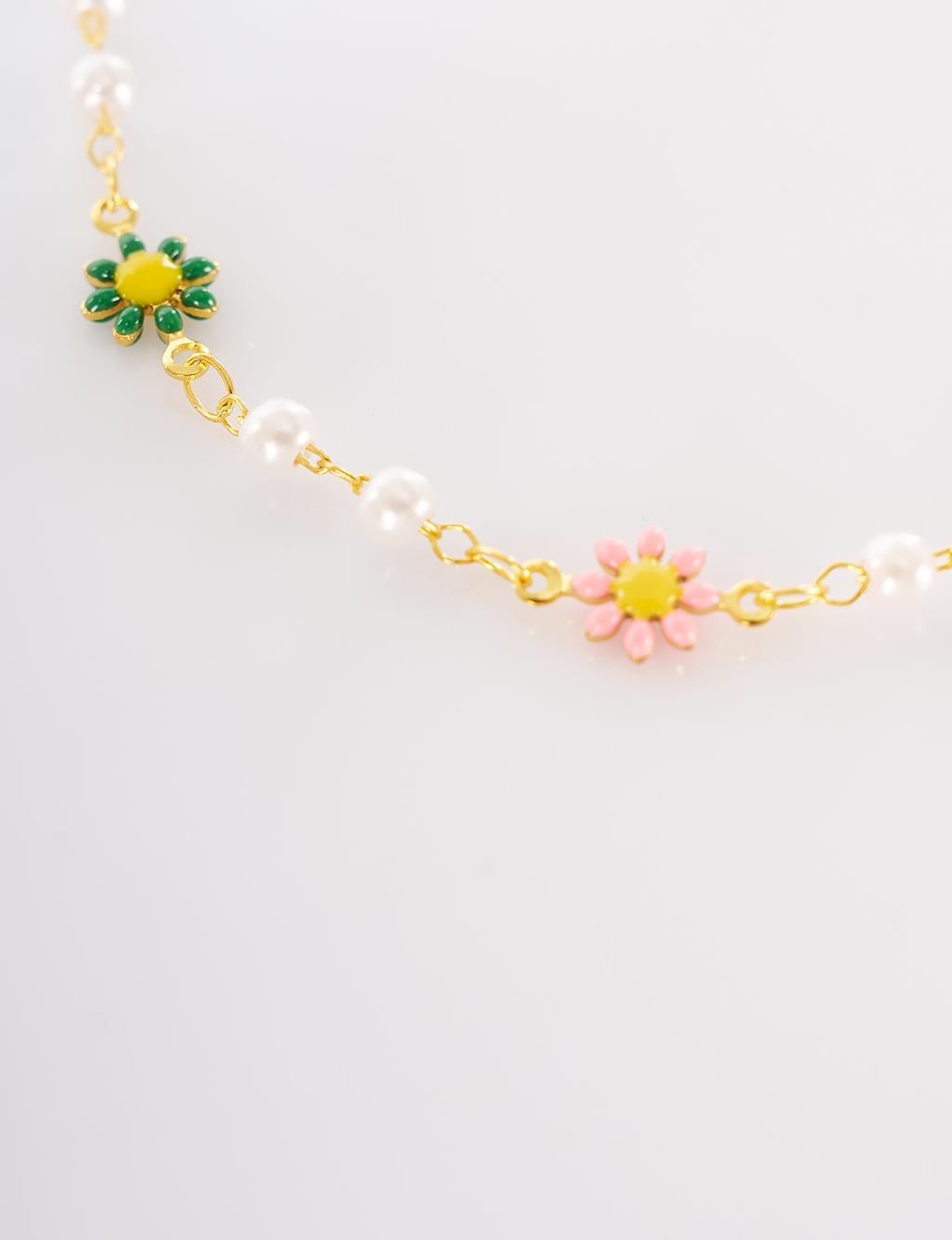 Flower Charm Anklet – Gold