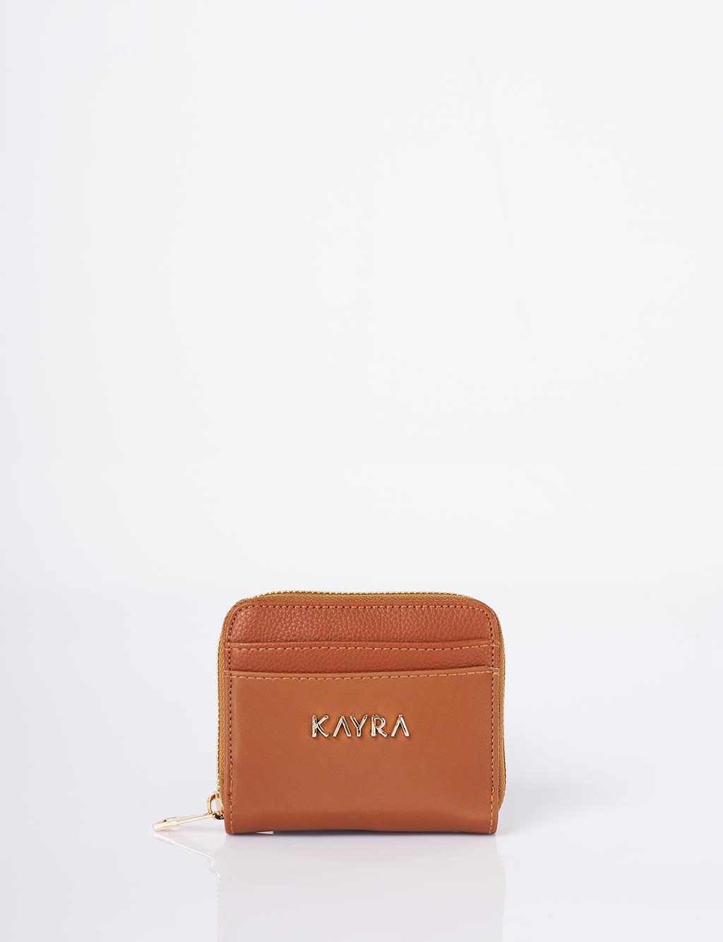 Logo-Embellished Mini Wallet - Camel
