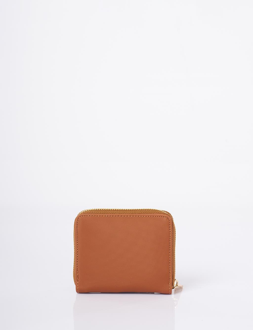 Logo-Embellished Mini Wallet - Camel