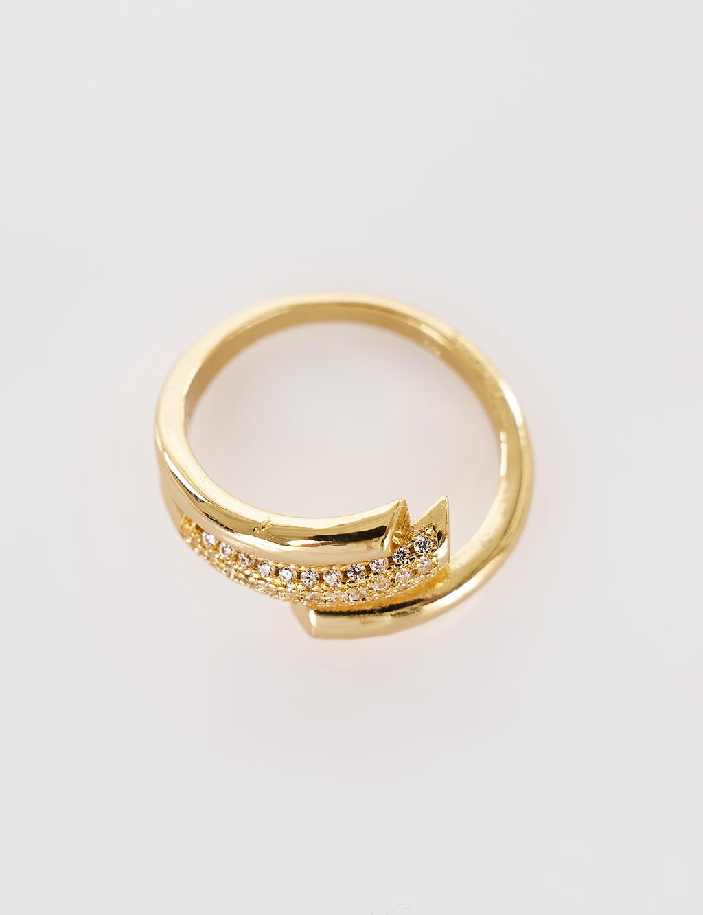 Double-Layered Look Ring – Gold