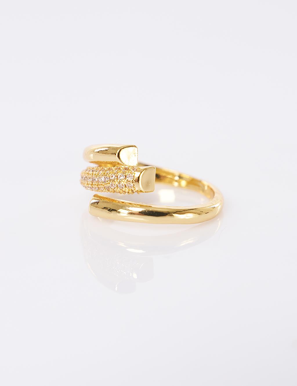 Double-Layered Look Ring – Gold