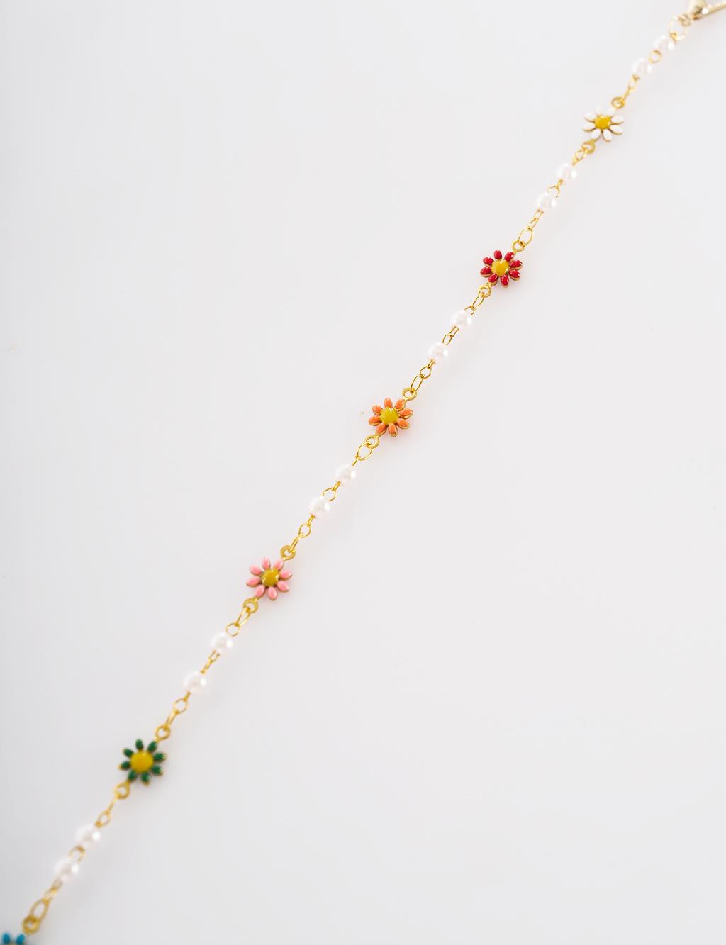 Flower Charm Anklet – Gold