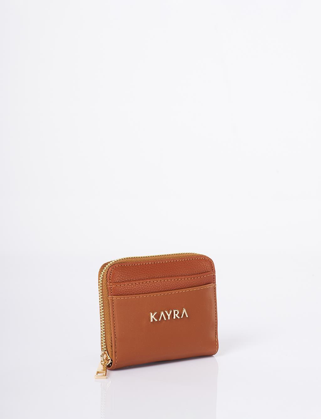 Logo-Embellished Mini Wallet - Camel