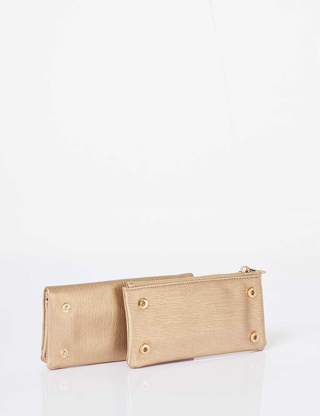 Zip-Around Large Wallet Gold