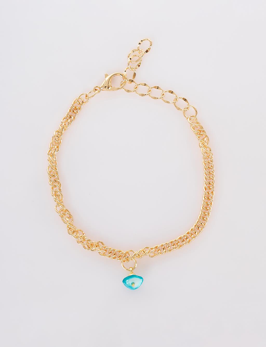 Layered Bracelet with Dangling Minimal Charms – Gold