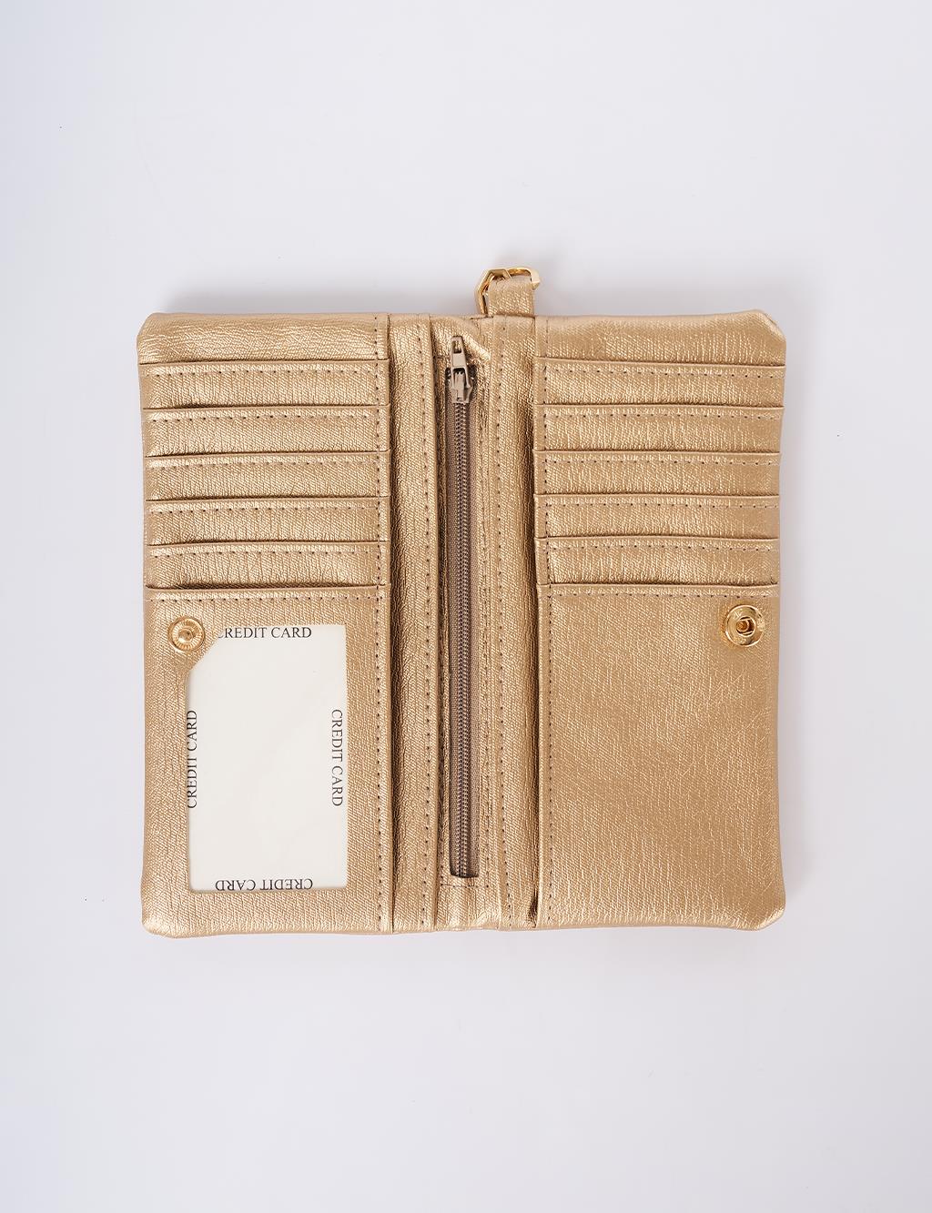 Zip-Around Large Wallet Gold