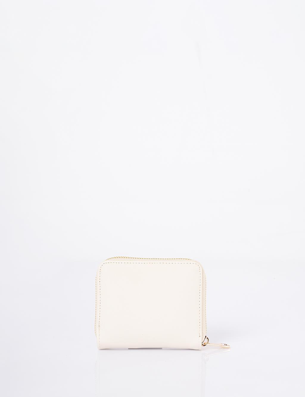 Logo-Embellished Mini Wallet - Cream