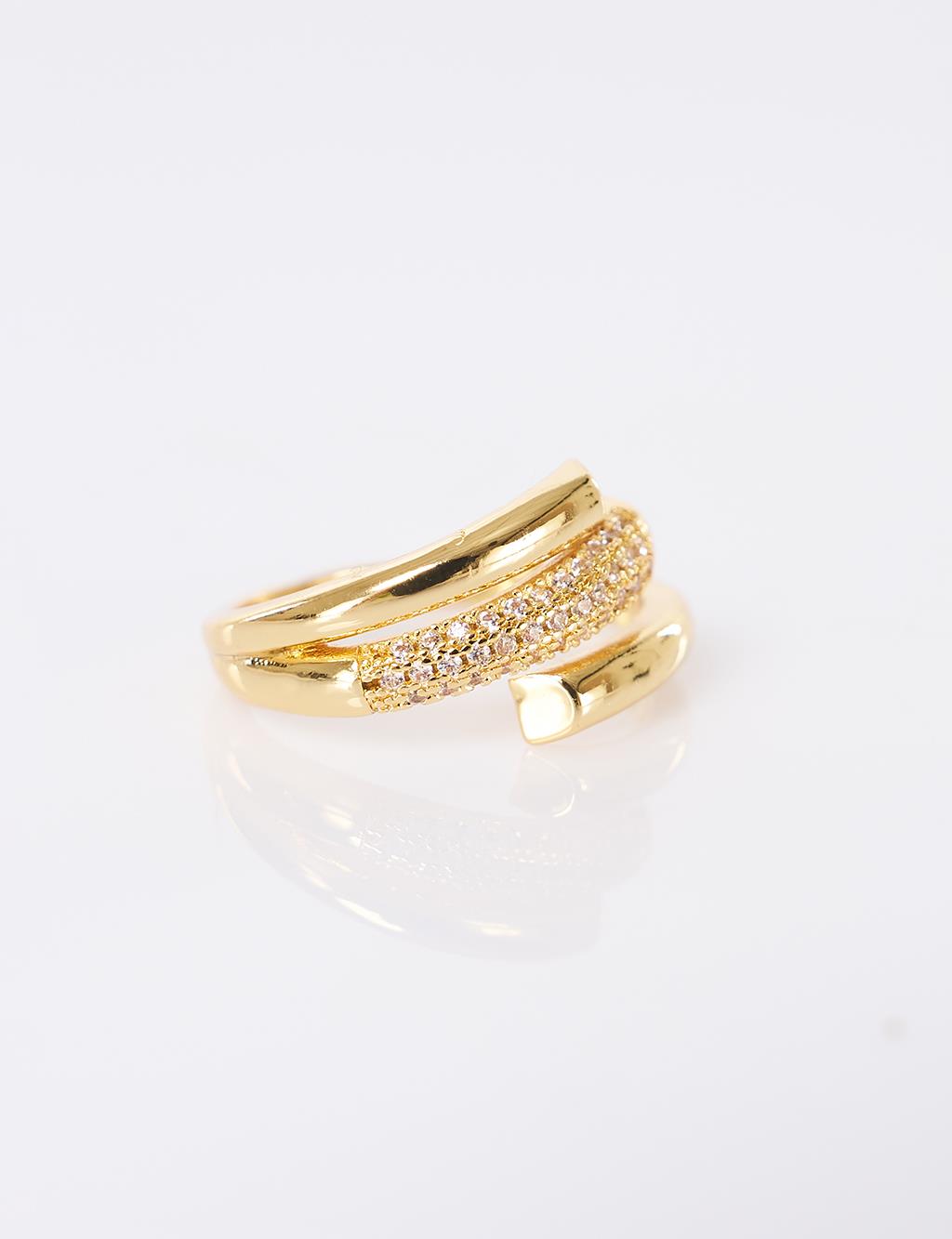 Double-Layered Look Ring – Gold
