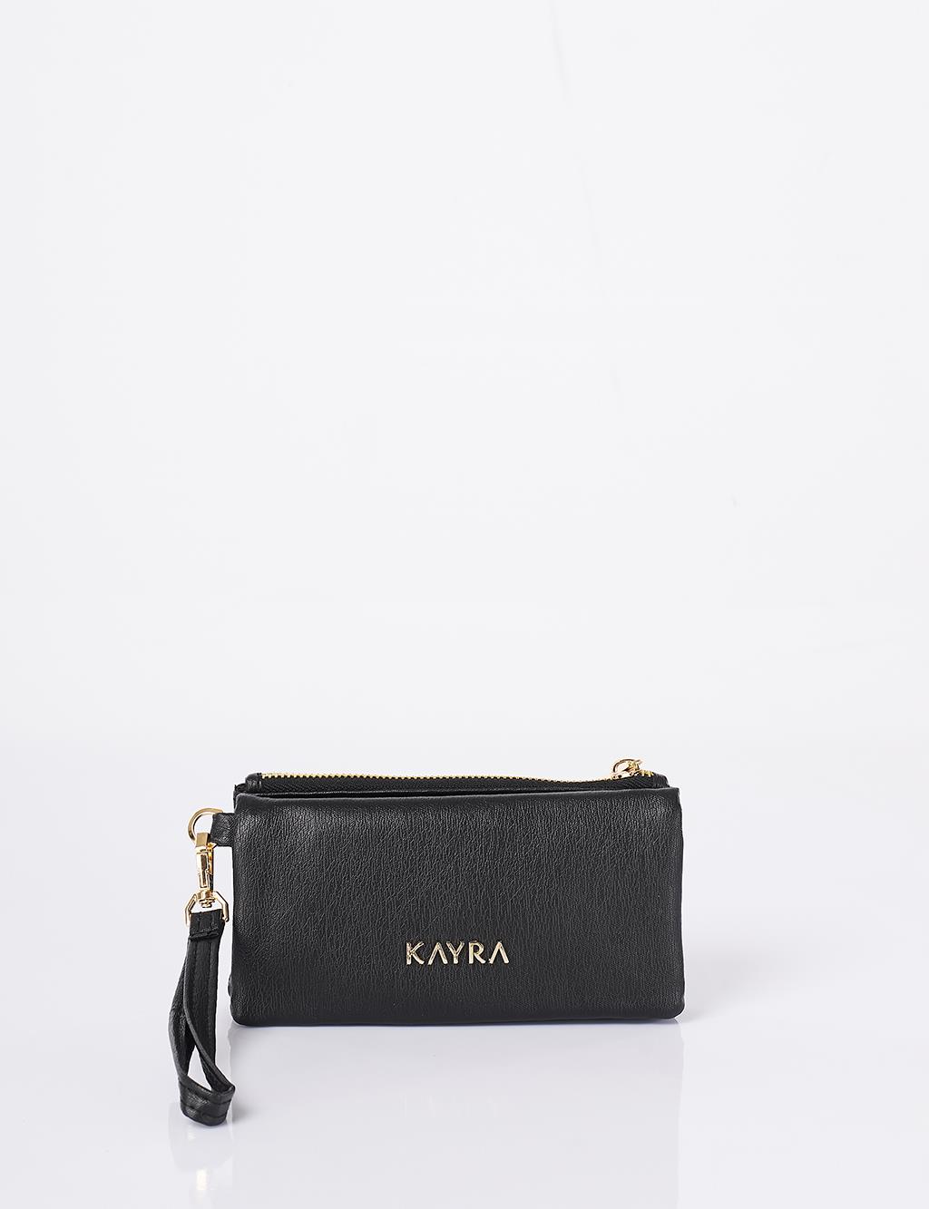 Zip-Around Large Wallet Black