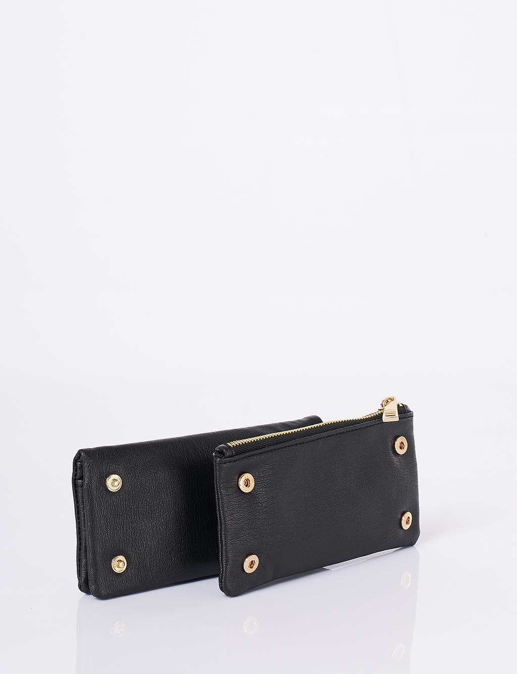 Zip-Around Large Wallet Black