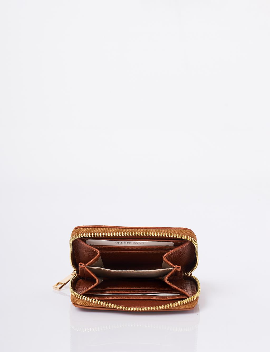 Logo-Embellished Mini Wallet - Camel