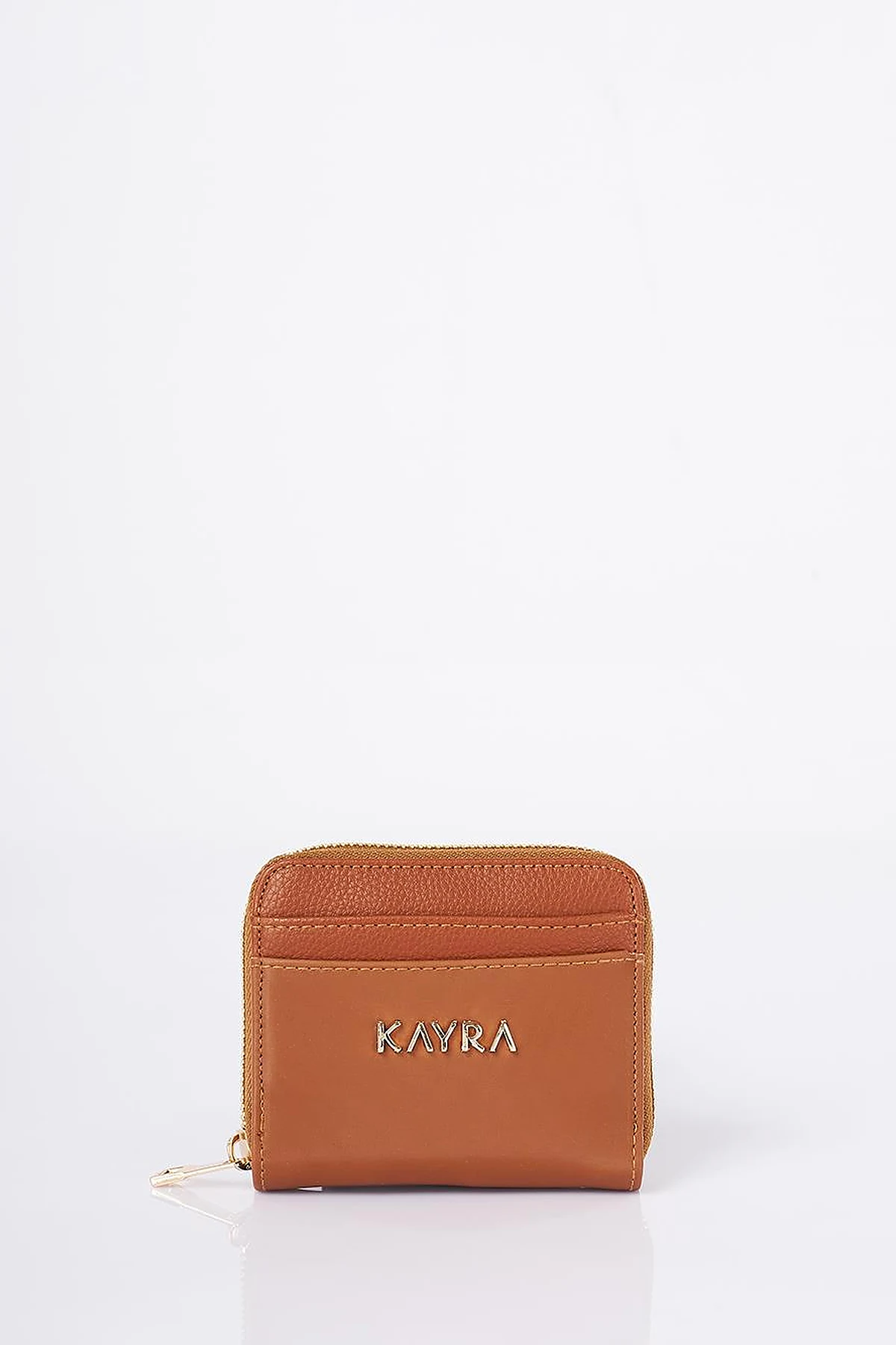 Logolu Mini Cüzdan Camel