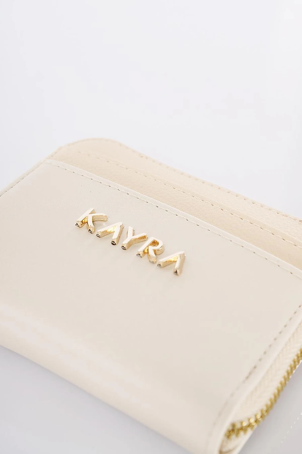 Logo-Embellished Mini Wallet - Cream