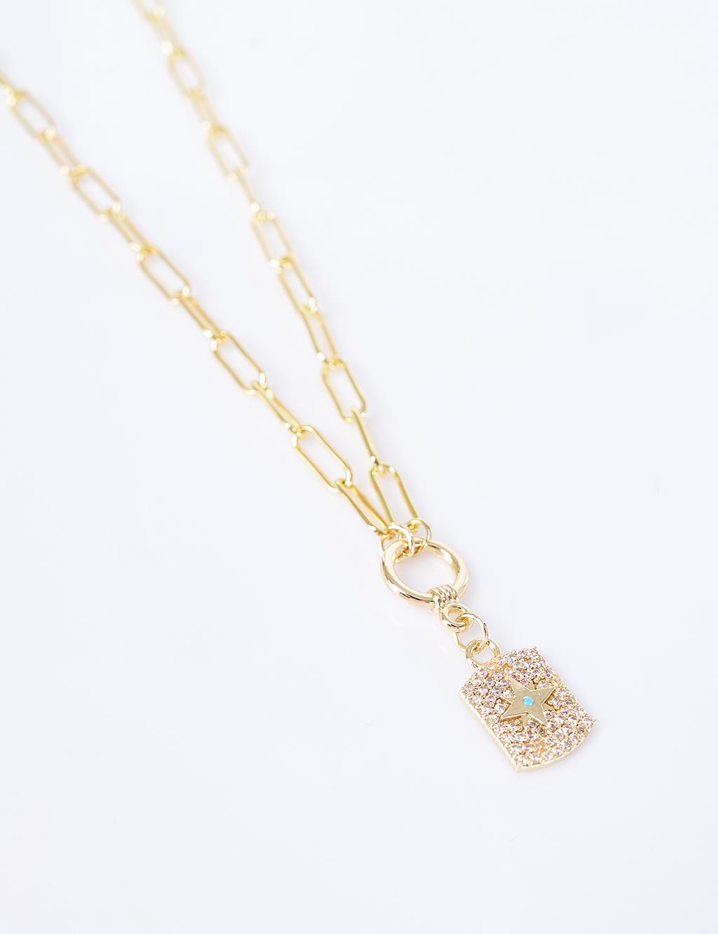 Star Figure Chain Necklace Gold