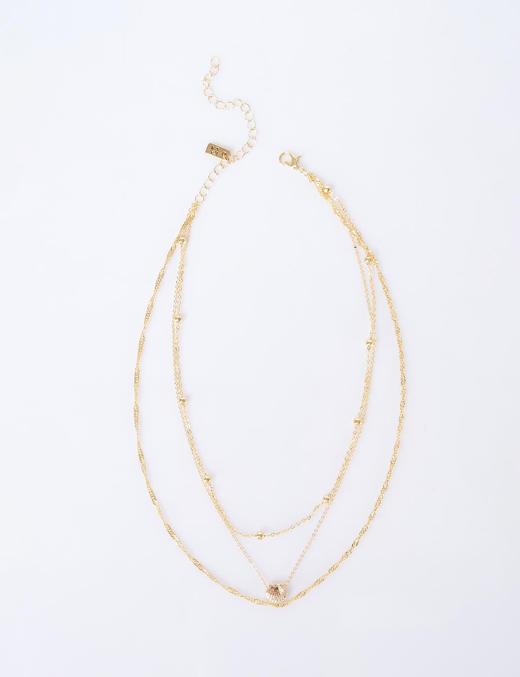 Seashell Figure Necklace Gold