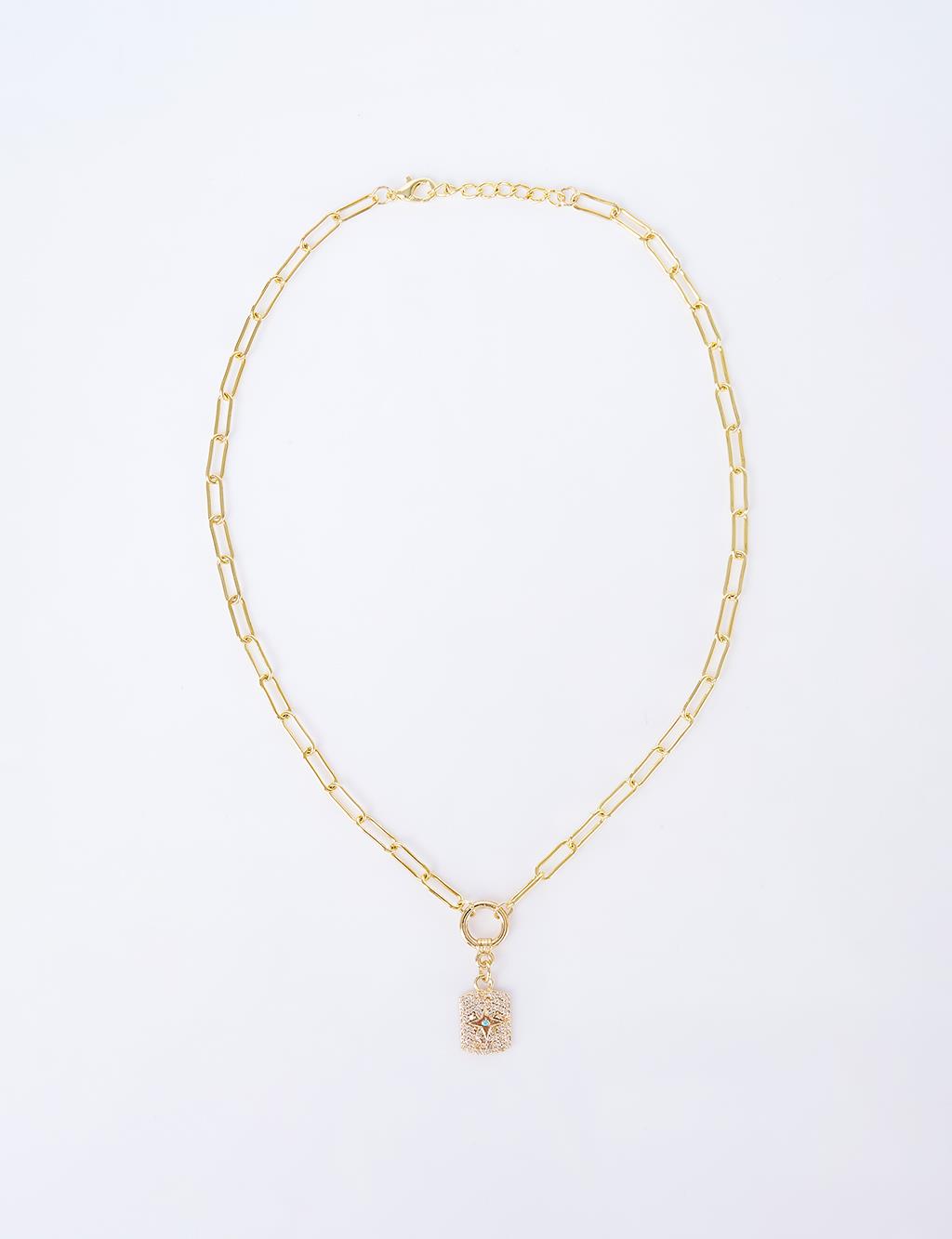 Star Figure Chain Necklace Gold