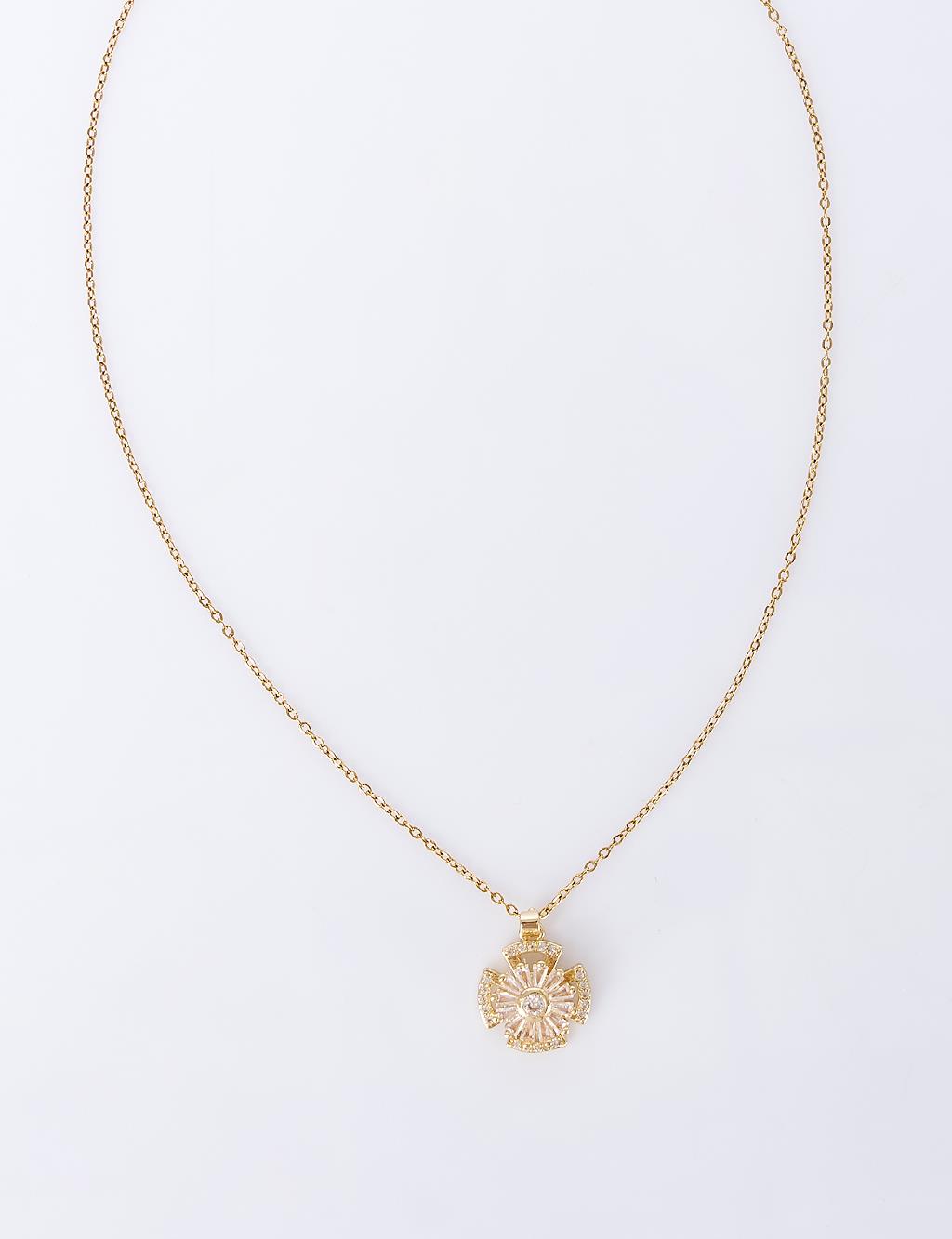 Flower Motif Necklace Gold 