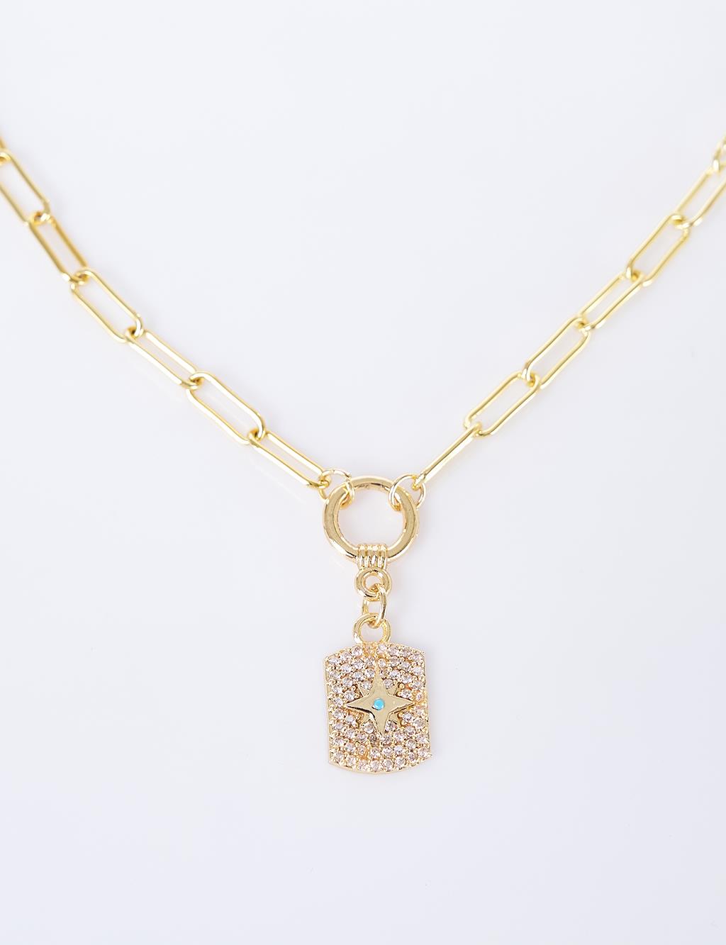 Star Figure Chain Necklace Gold