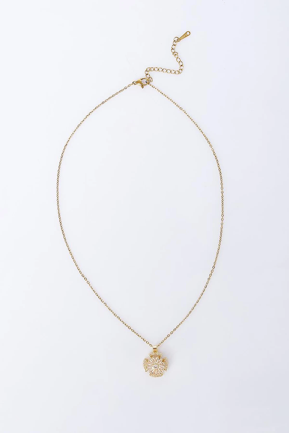 Flower Motif Necklace Gold 