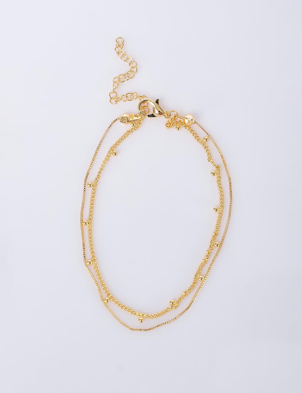 Double-Look Anklet Gold