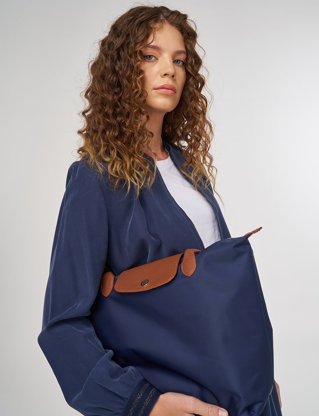 Long Zippered Throw-On in Navy