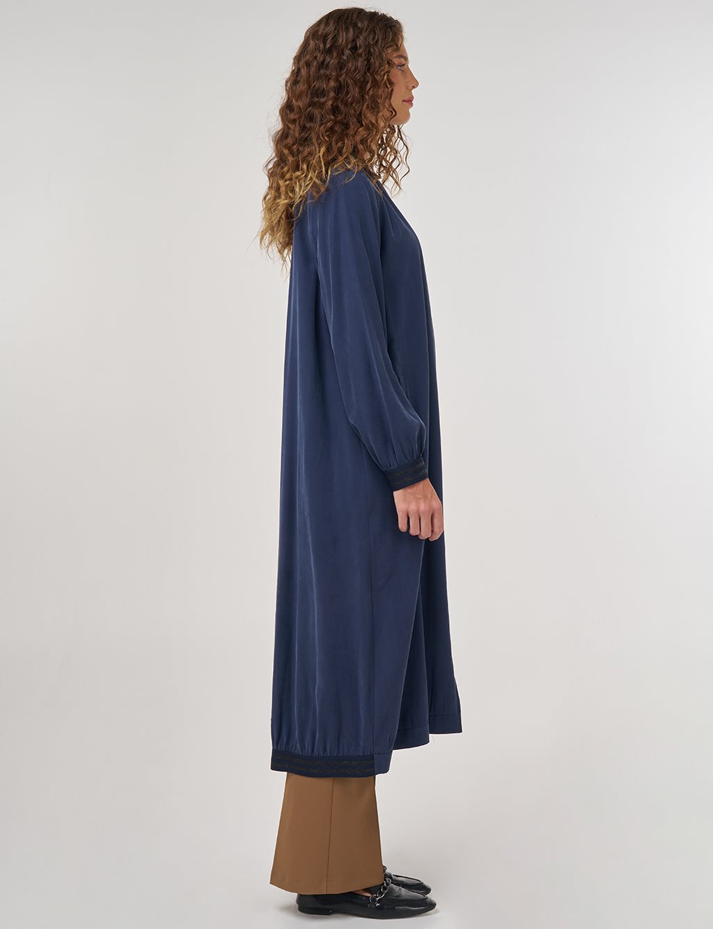 Long Zippered Throw-On in Navy