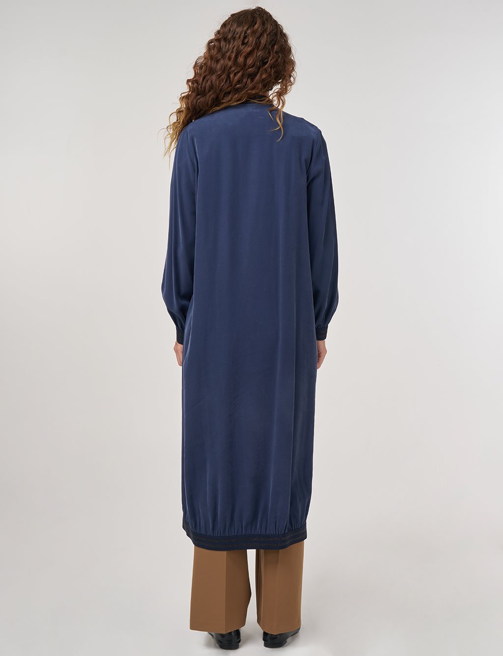 Long Zippered Throw-On in Navy