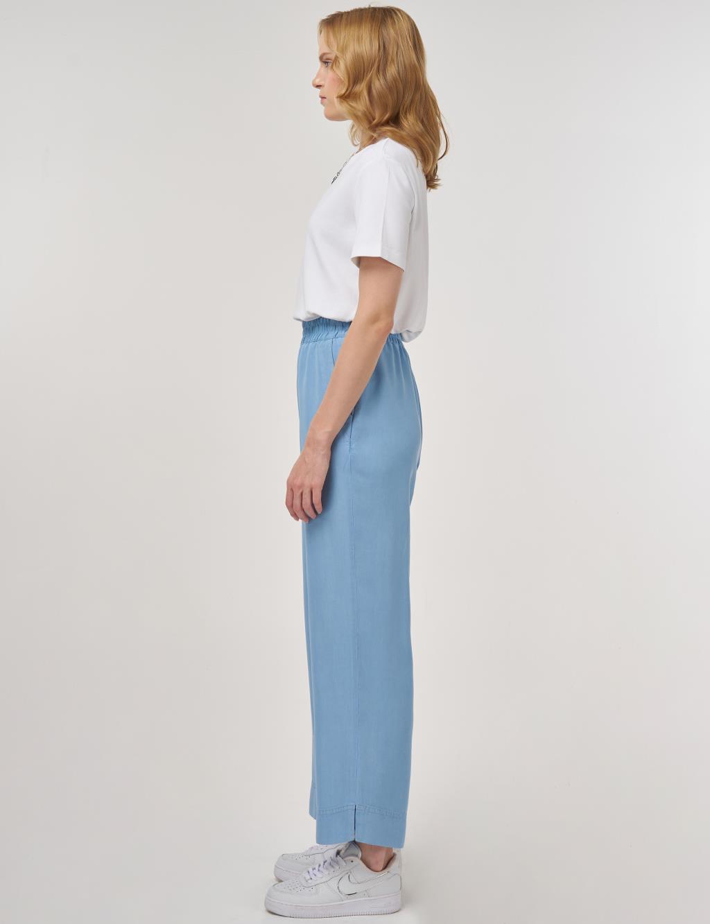 Wide Leg Lyocell Pants Ice Blue