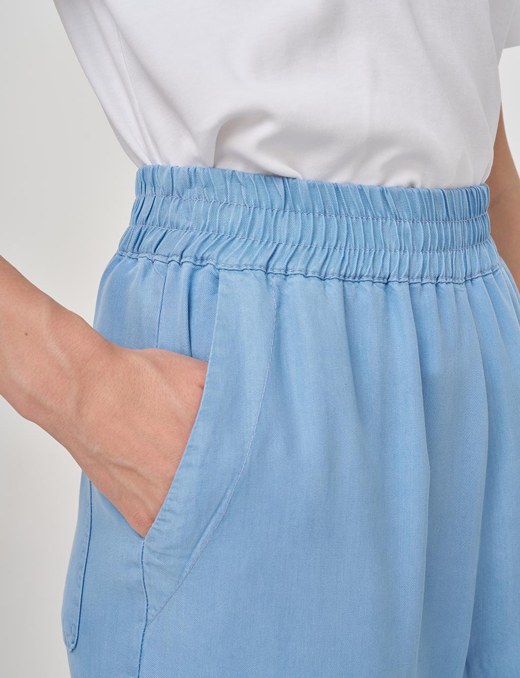 Wide Leg Lyocell Pants Ice Blue