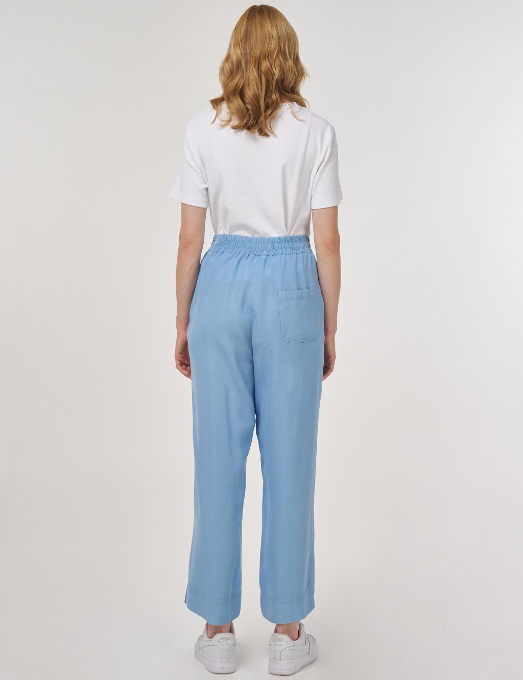 Wide Leg Lyocell Pants Ice Blue