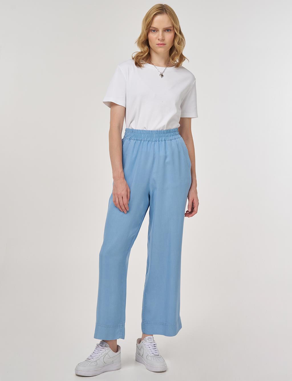 Wide Leg Lyocell Pants Ice Blue