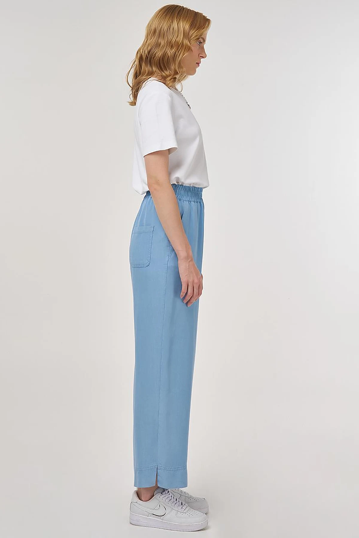 Wide Leg Lyocell Pants Ice Blue