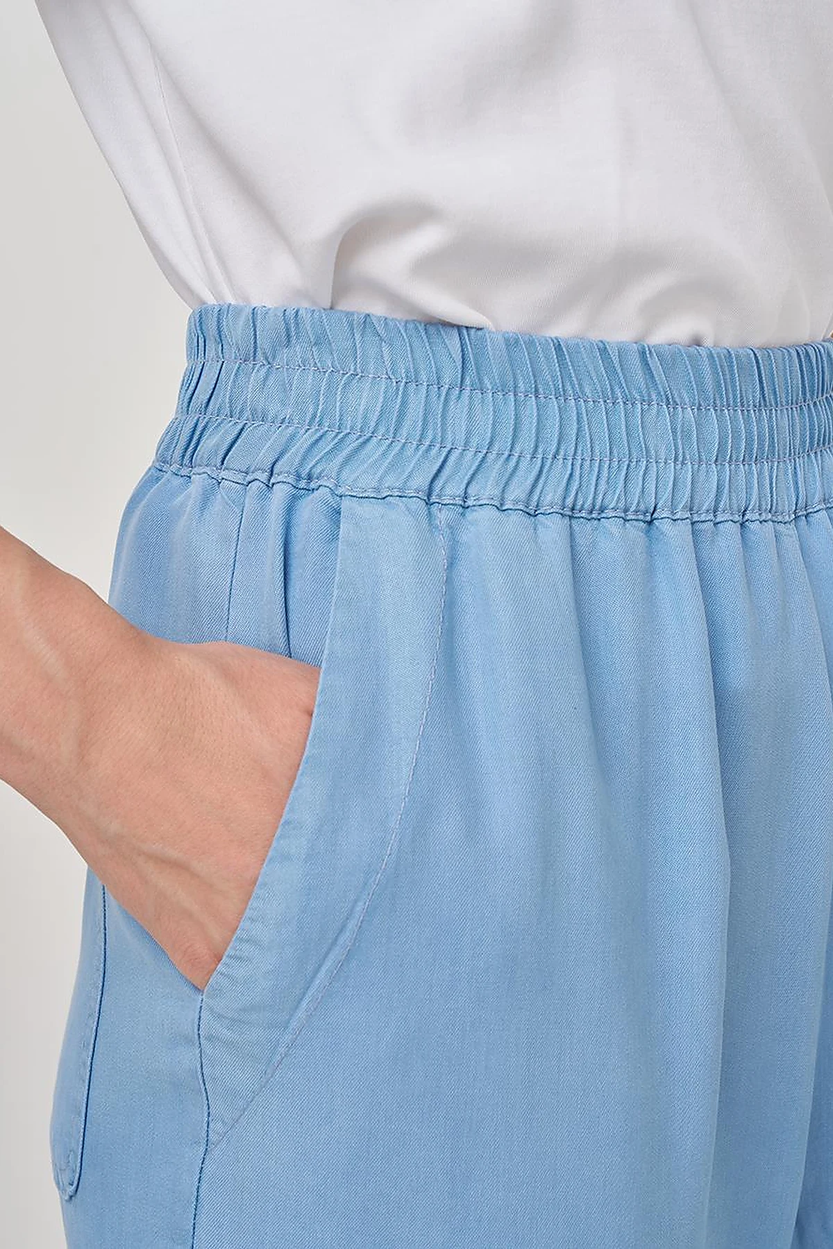 Wide Leg Lyocell Pants Ice Blue