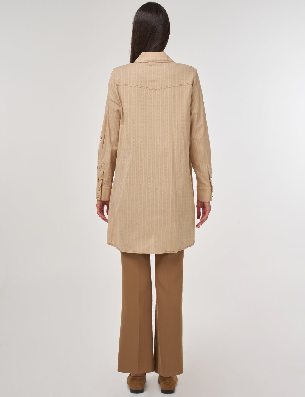100% Cotton Double Pocket Tunic Beige