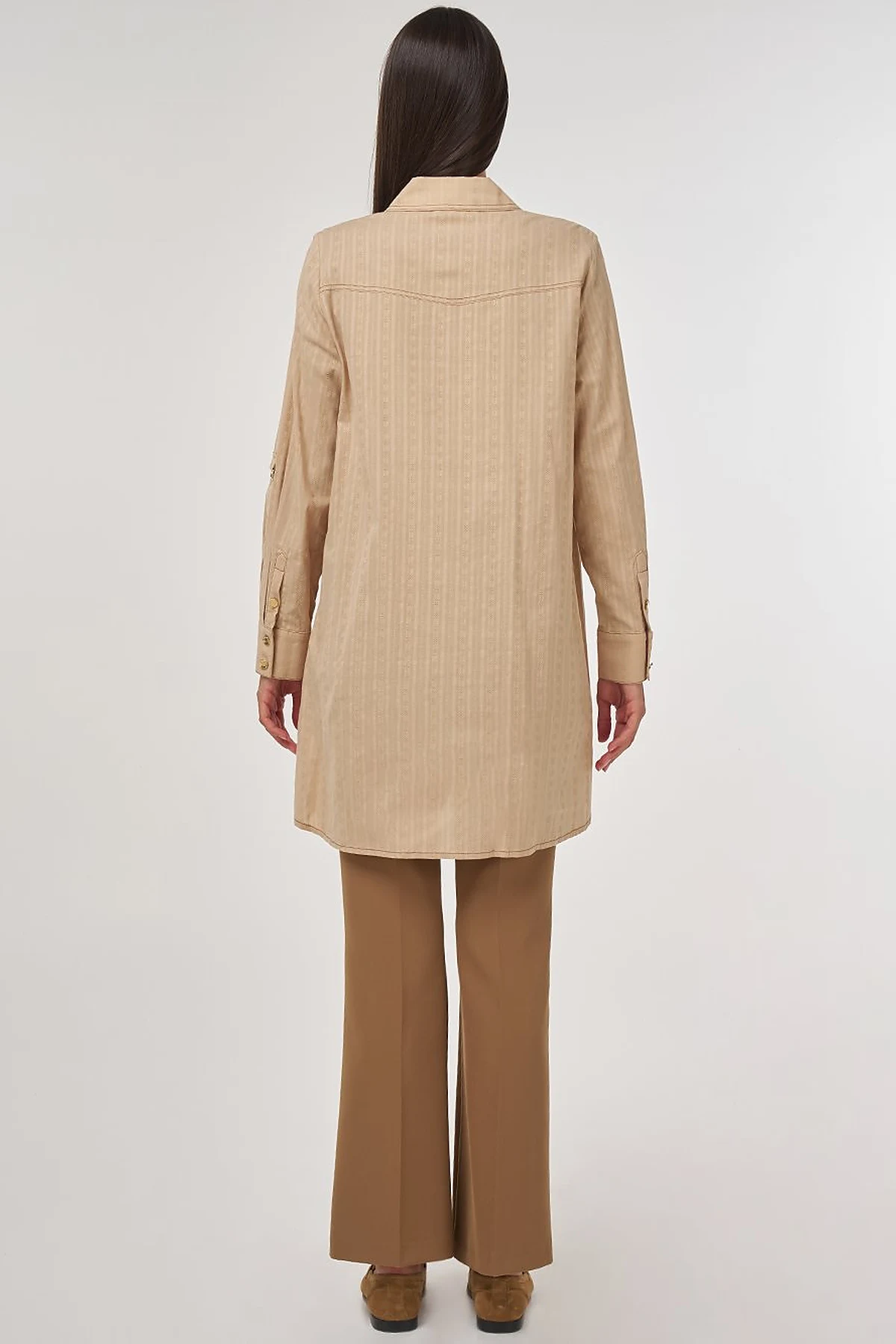 100% Cotton Double Pocket Tunic Beige