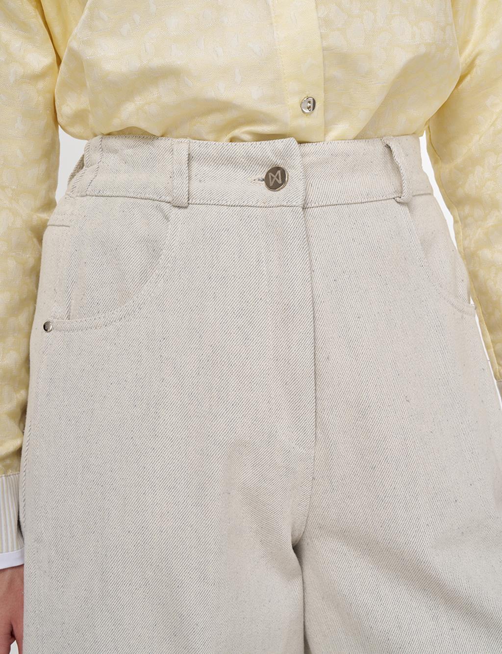 Pocket-Detail Marine Fit Denim Pants Gray 