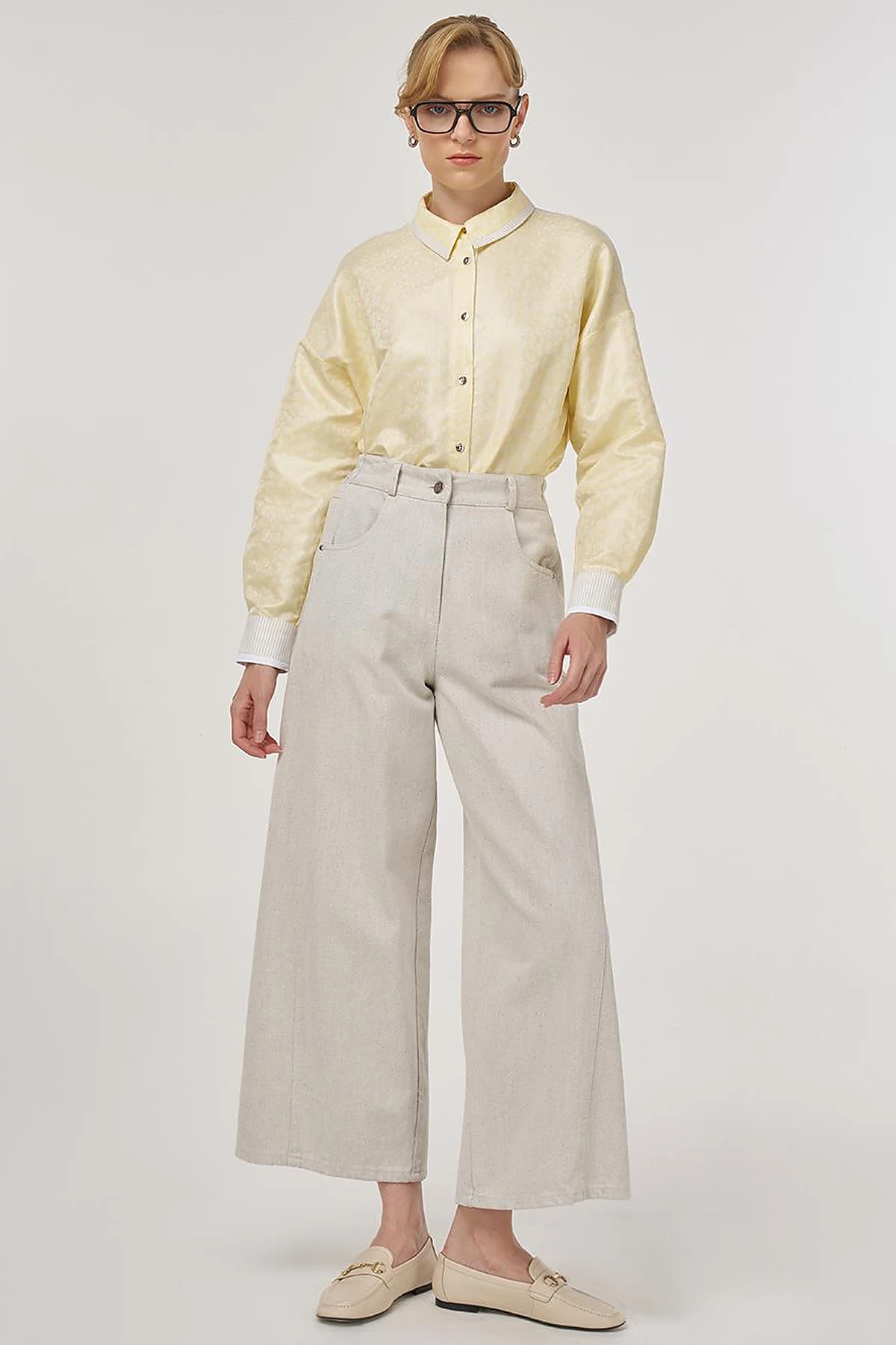 Pocket-Detail Marine Fit Denim Pants Gray 